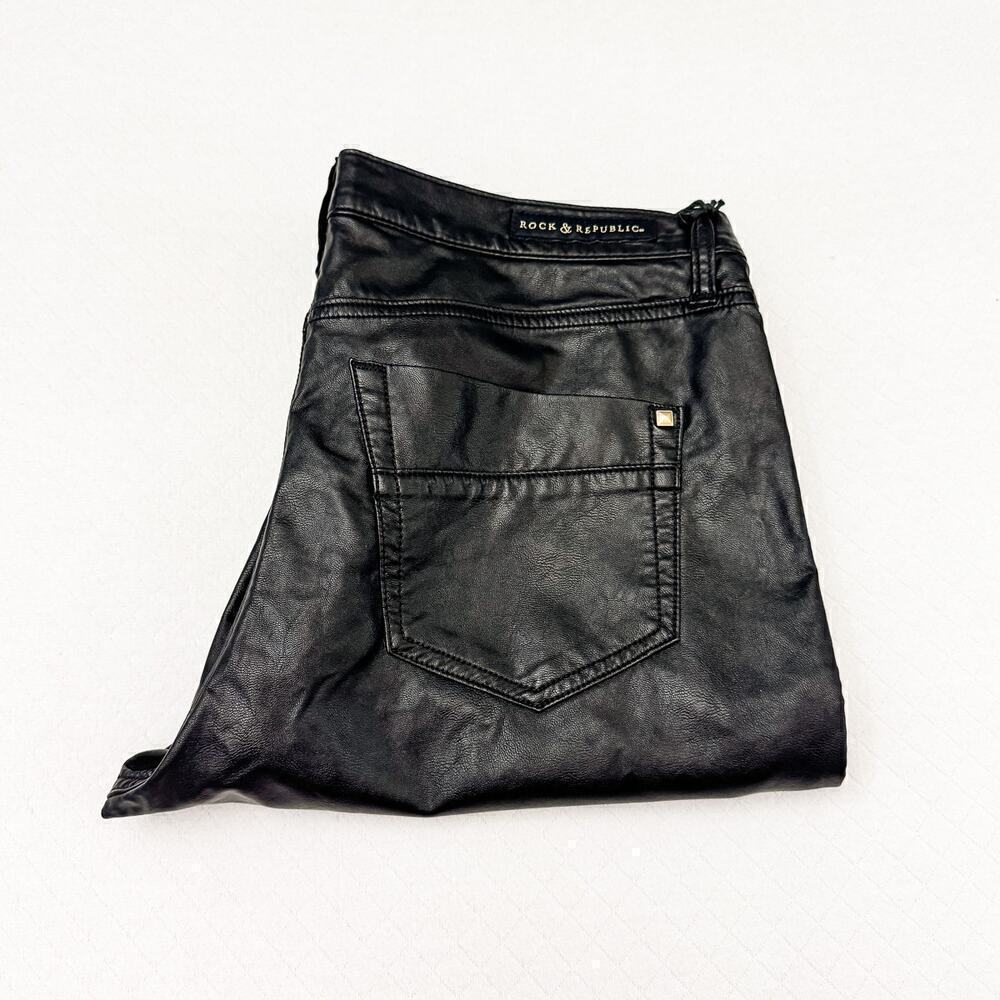 Rock & Republic Kashmiere Wild Child Faux Leather Pants Size 14